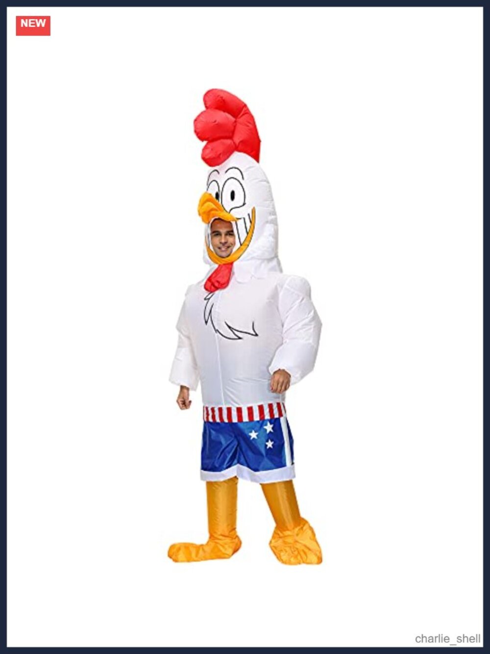 Inflatable Chicken Costume Adult Blow Up Halloween Cosplay Party